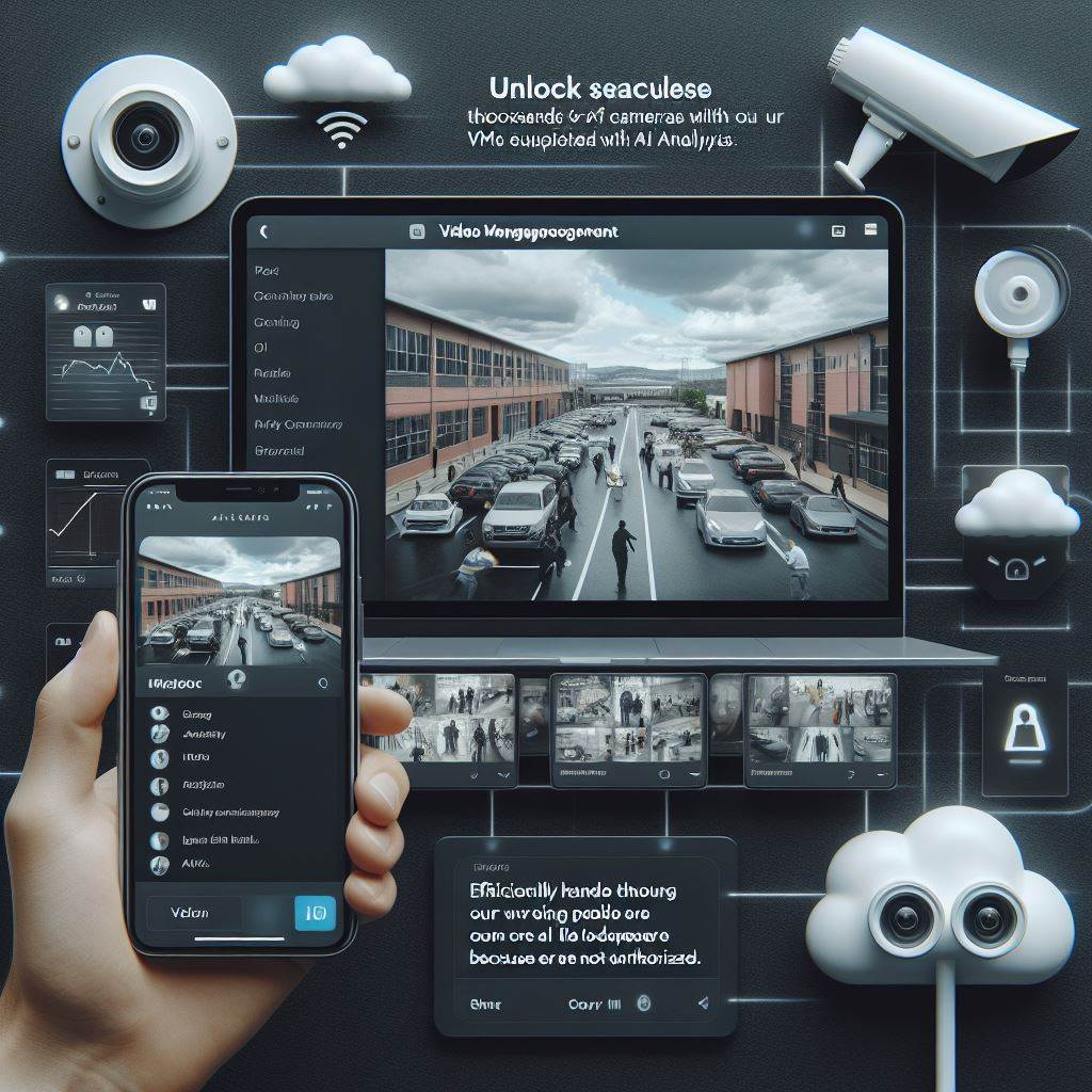 AI-analyzed site footage with vehicles and pedestrians detected