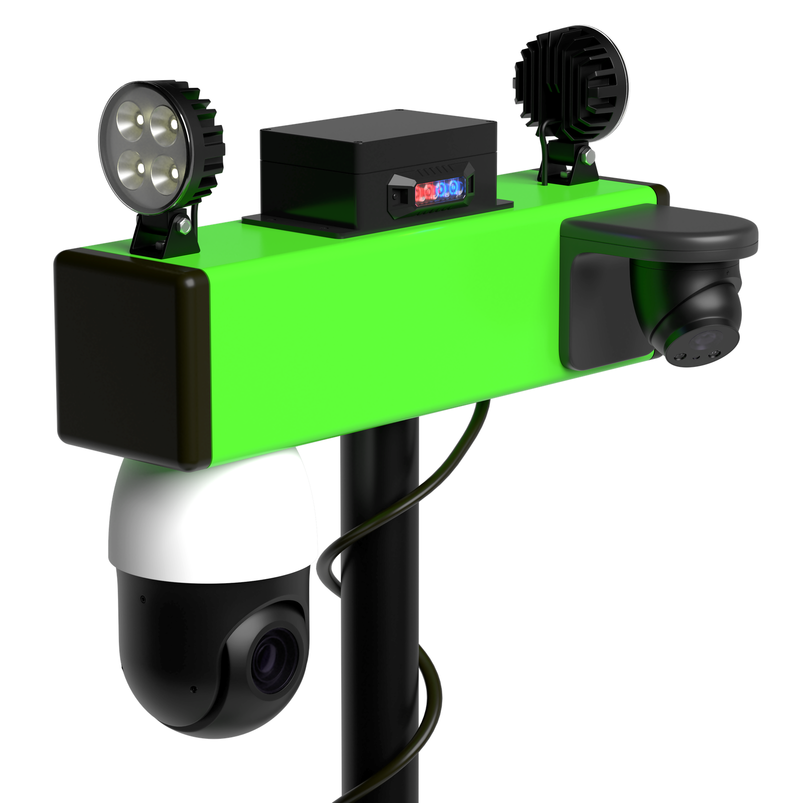 IONIC PTZ security camera unit with infrared lights and sensors
